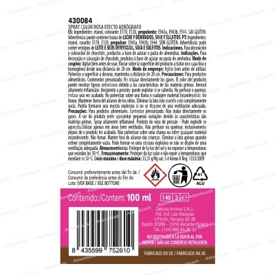 embalagem de spray colorido para aerografia com texto e símbolos