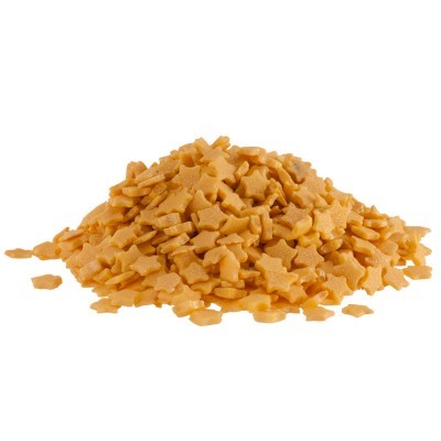 Montinho de pequenas massas amarelas em forma de animais