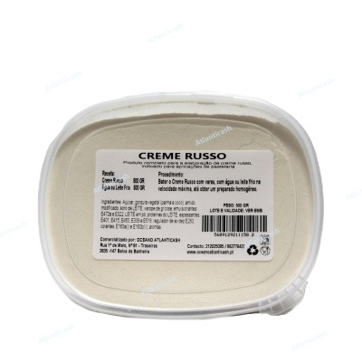 Embalagem retangular de creme russo com tampa transparente