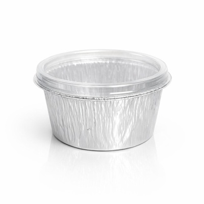 Recipiente de alumínio com tampa transparente