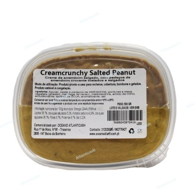 Embalagem de pasta de amendoim Creamcrunchy Salted Peanut transparente com tampa branca
