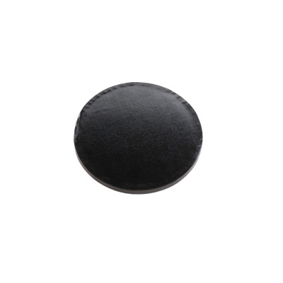 Almofada redonda preta com costura nas bordas