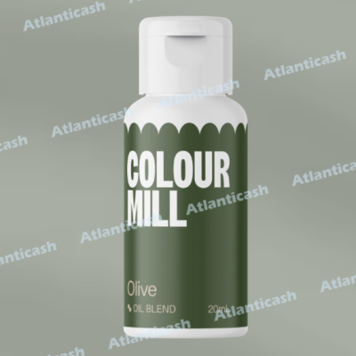 Frasco branco com rótulo verde-oliva COLOUR MILL Olive OIL BLEND 20ml