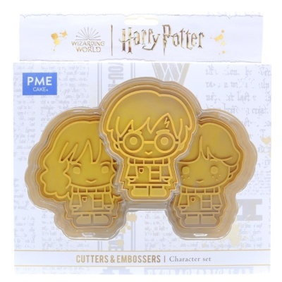 Conjunto de cortadores e embossers amarelos PME Cake com personagens de Harry Potter