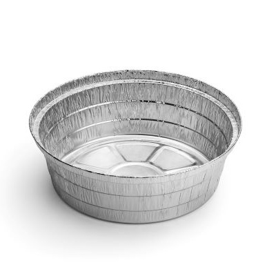 Tigela redonda de alumínio descartável prateada