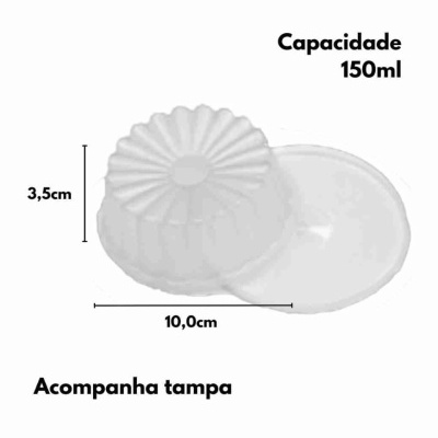 Forma de silicone branca com tampa transparente