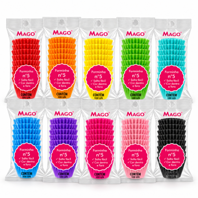 Pacotes coloridos de forminhas para bolos MAGO em várias cores