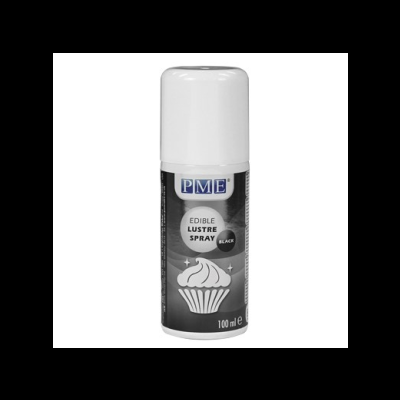 Spray comestível preto PME Edible Lustre Spray 100 ml com imagem de cupcake