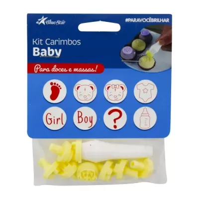 Kit Carimbos Baby BlueStar para doces e massas com vários desenhos infantis