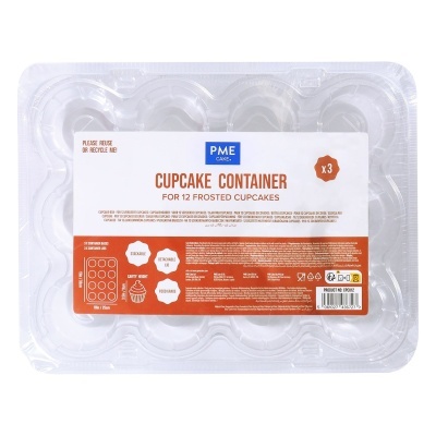 Recipiente plástico transparente para 12 cupcakes PME