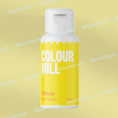 Frasco branco com tampa e rótulo amarelo Color Mill Yellow Oil Blend 20ml