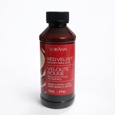 Frasco de emulsão Red Velvet da marca LorAnn