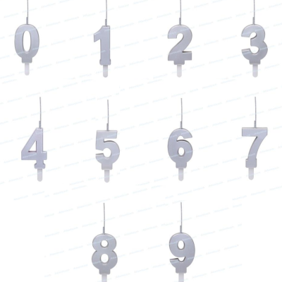 Velas brancas em formato de números de 0 a 9 para bolos