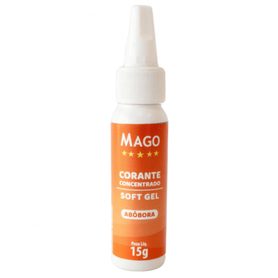Frasco de corante concentrado soft gel laranja marca MAGO