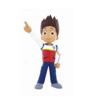 Figura de brinquedo menino com roupa colorida e cabelo espetado