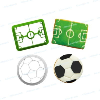 Ímanes de frigorífico com tema de futebol em verde, branco e preto