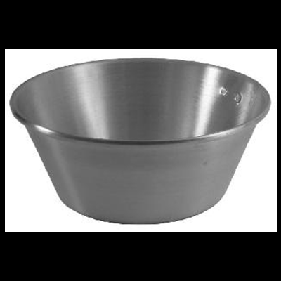 Tigela redonda de aço inoxidável com rebites internos