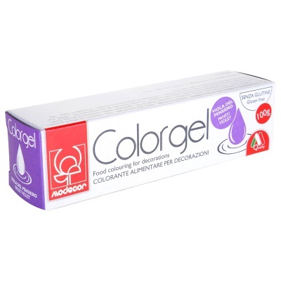 Embalagem de pasta alimentar Colorgel para decorações, 100g, roxa e branca