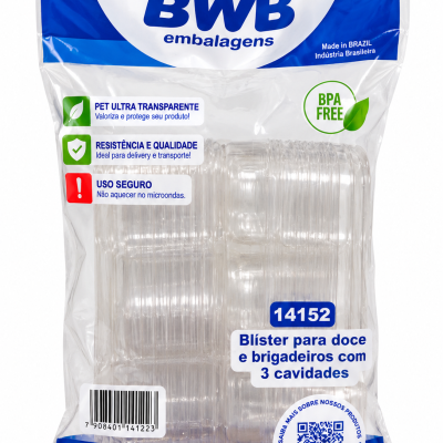 Blísters plásticos transparentes para doces e brigadeiros em embalagem BWB embalagens.