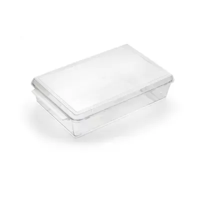 Caixa plástica transparente retangular com tampa