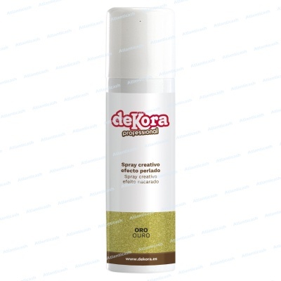 Spray criativo efeito perlado de cor ouro da marca deKora professional
