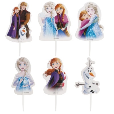 Toppers para bolos personagens Frozen Disney em cartão e plástico branco