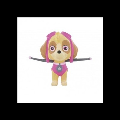 Brinquedo de pelúcia Skye com roupa rosa e cinza