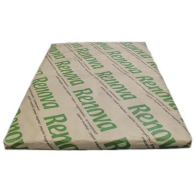 Pacote de papel Renova branco com texto verde em padrão diagonal