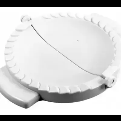 Prensa manual branca para tortas de plástico com alça.