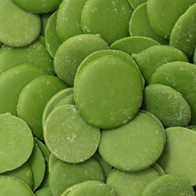 Pastilhas verdes redondas com textura fosca