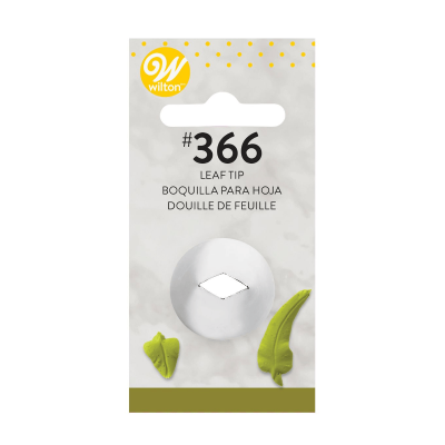 Embalagem de boquilha Wilton #366 Leaf Tip com bico metálico para decoração de bolos