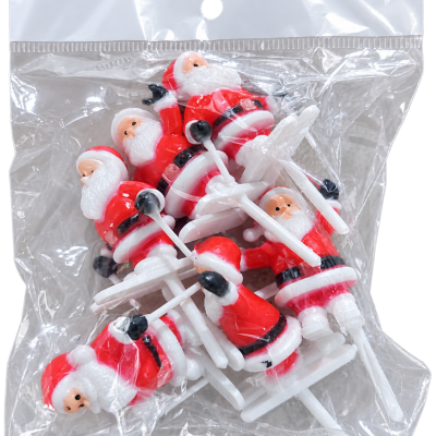 Pacote com decorações de Papai Noel em plástico colorido