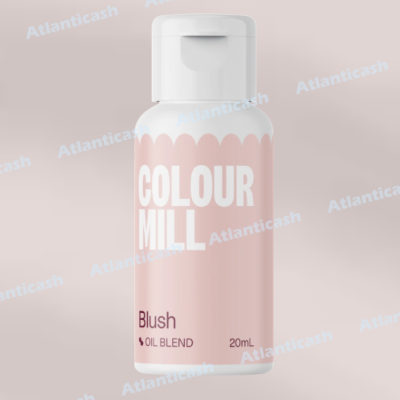 Frasco branco de 20mL com rótulo rosa e texto Colour Mill Blush Oil Blend