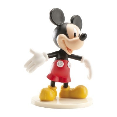 Estatueta de Mickey Mouse com calças vermelhas e sapatos amarelos