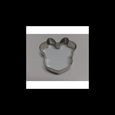 Forma de cortar biscoitos em metal formato cabeça de rato com laço