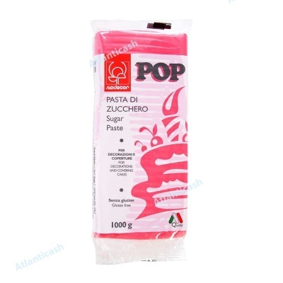 Pacote de pasta de açúcar rosa para decoração de bolos, 1000 g, Modecor