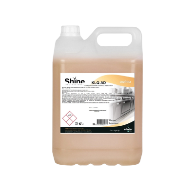 Garrafão plástico translúcido castanho claro com etiqueta Shine KLO-AD