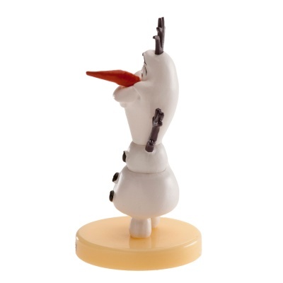 Figura do boneco de neve Olaf em plástico branco com nariz laranja e base amarela