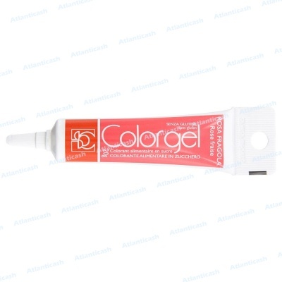 Tubo de corante alimentar em gel rosa da marca Decora