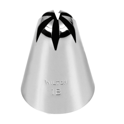 Bico de pasteleiro em metal inoxidável prateado com recortes em estrela