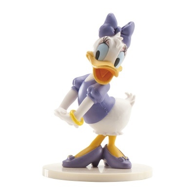 Figura Daisy Duck cor-de-roxo em base branca
