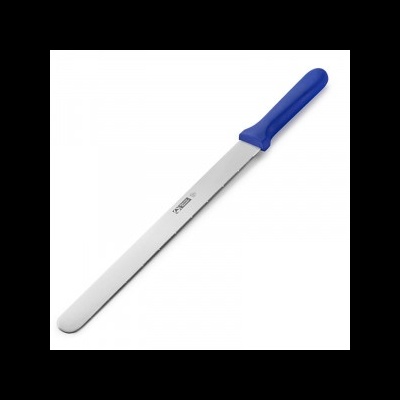 Faca de confeitaria com lâmina em inox e punho azul