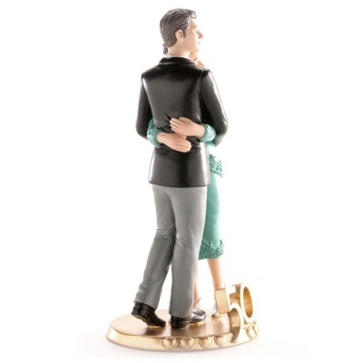 Figura decorativa de casal com número 50