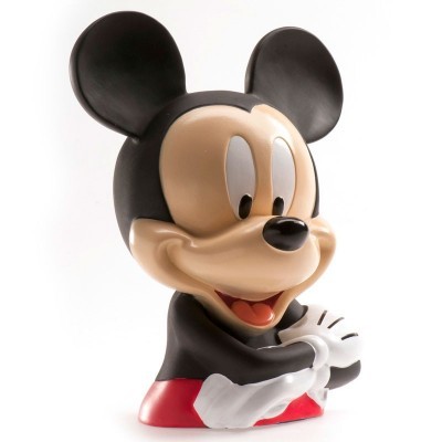 Boneco de cabeça do Mickey Mouse em plástico com cores tradicionais