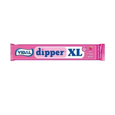 Barra de doce VIDAL dipper XL sabor morango em embalagem rosa