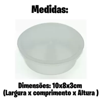 Recipiente plástico transparente com medidas indicadas