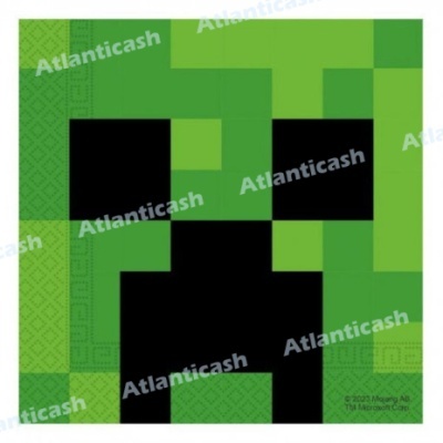 Padrão pixelizado verde e preto formando rosto Creeper de Minecraft