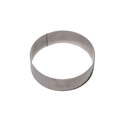 Aro de metal redondo prateado para moldar alimentos