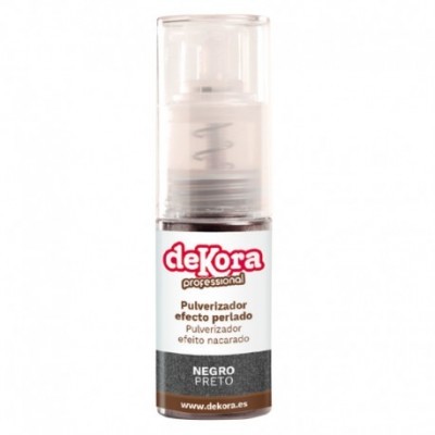 Pulverizador Dekora professional efeito perolado cor negro com tampa transparente