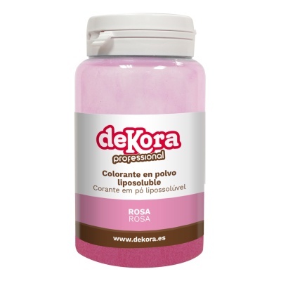 Frasco de corante em pó lipossolúvel rosa Dekora Professional